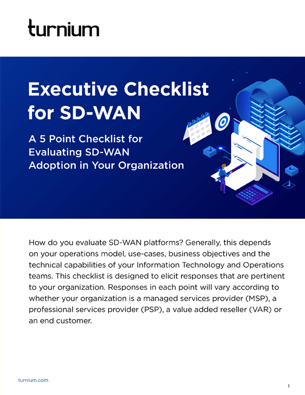 Turnium SD-WAN Adoption Executive Checklist