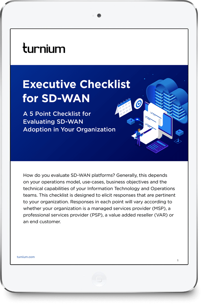 Turnium SD-WAN Adoption Executive Checklist